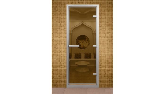 Дверь для турецкой бани, стекло бронзовое