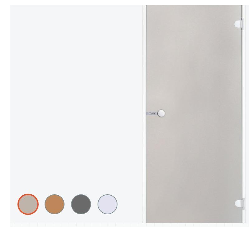 Дверь Harvia ALU 9×19 коробка белая, стекло сатин