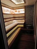 Сауна с панно  из можжевельника Сауна с панно  из можжевельника